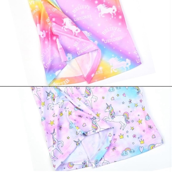 2-Pack Nightgown for Girls Flutter Sleeve Pajamas Cotton Sleepwear Night Dresses - Picture 4 of 4